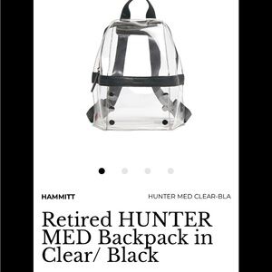 NWT Hammitt Hunter Medium Clear Backpack - Black